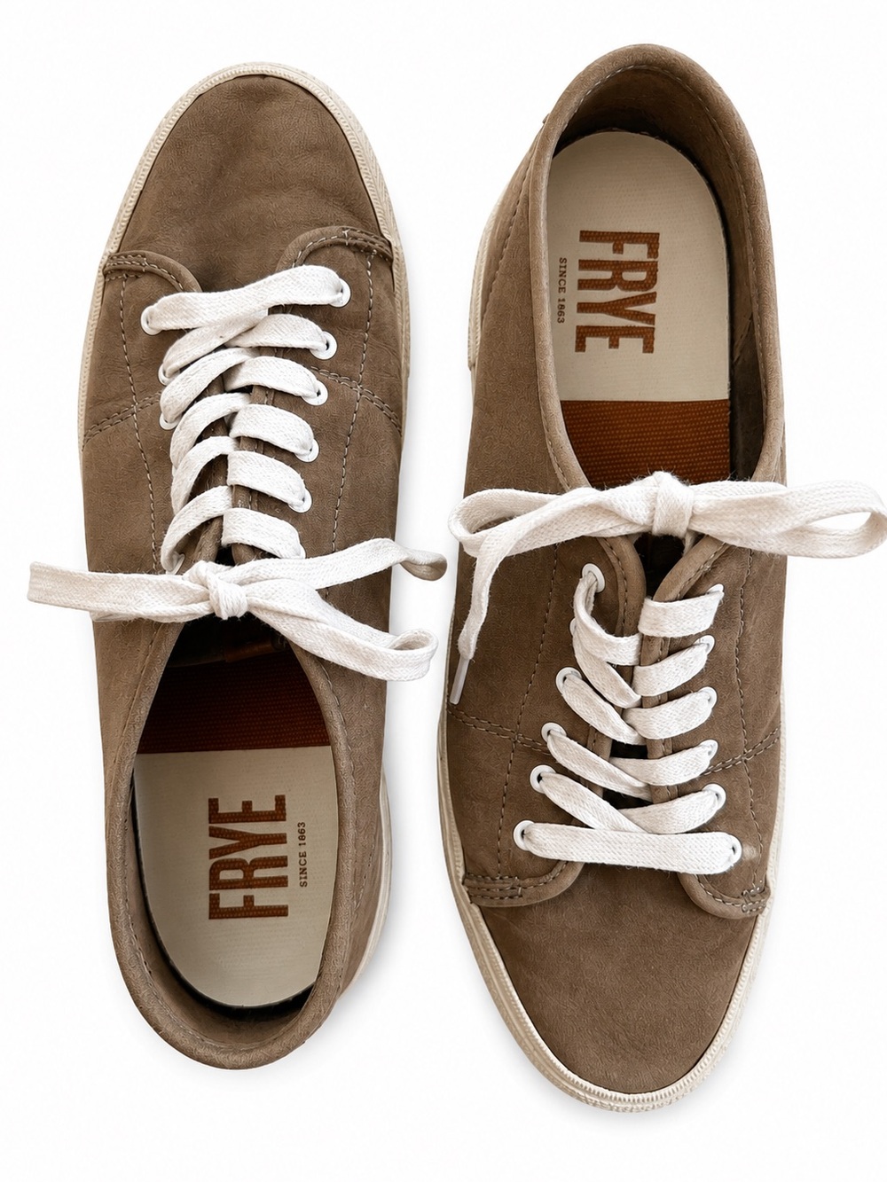 FRYE Sneakers tan brown leather size 9